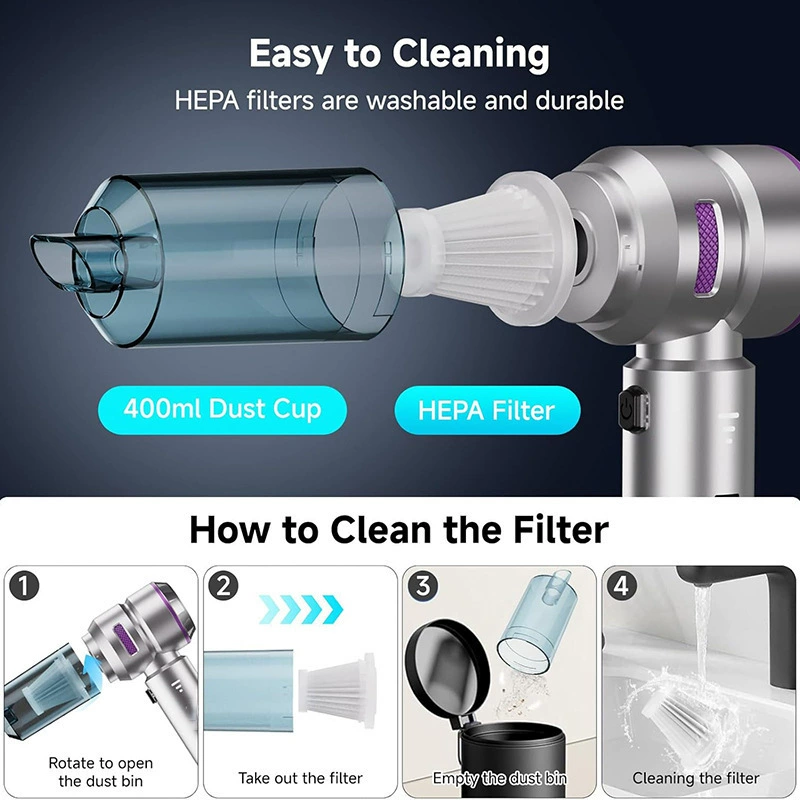 Ручная беспроводная безвоздушная мини- vacuum cleaner с высокой мощностью