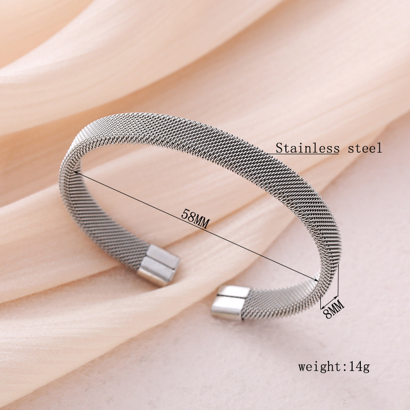 Cuff Bracelets Jewelry Accessory Type C Shape Solid Color Stainless Steel INS Style Simple Style Cuff Bracelets