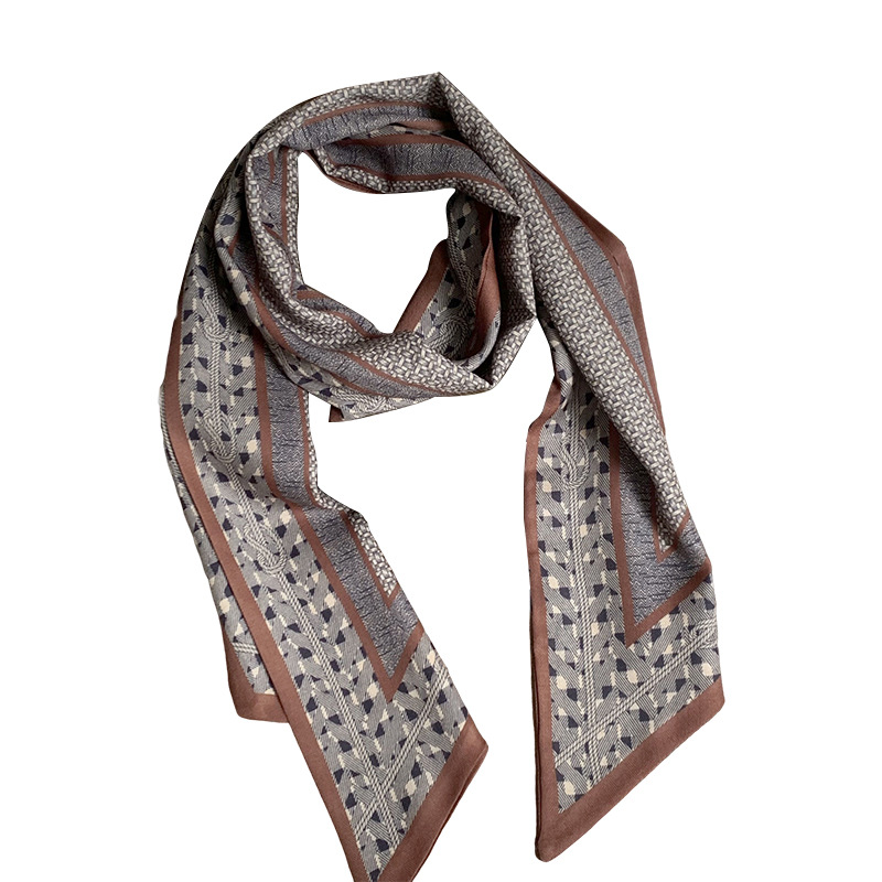 Pañuelo de seda sentido de alta calidad primavera y verano nuevo sentido de la atmósfera coreana bufanda decorativa de todo fósforo protector solar pañuelo para el cabello cinturón de moda