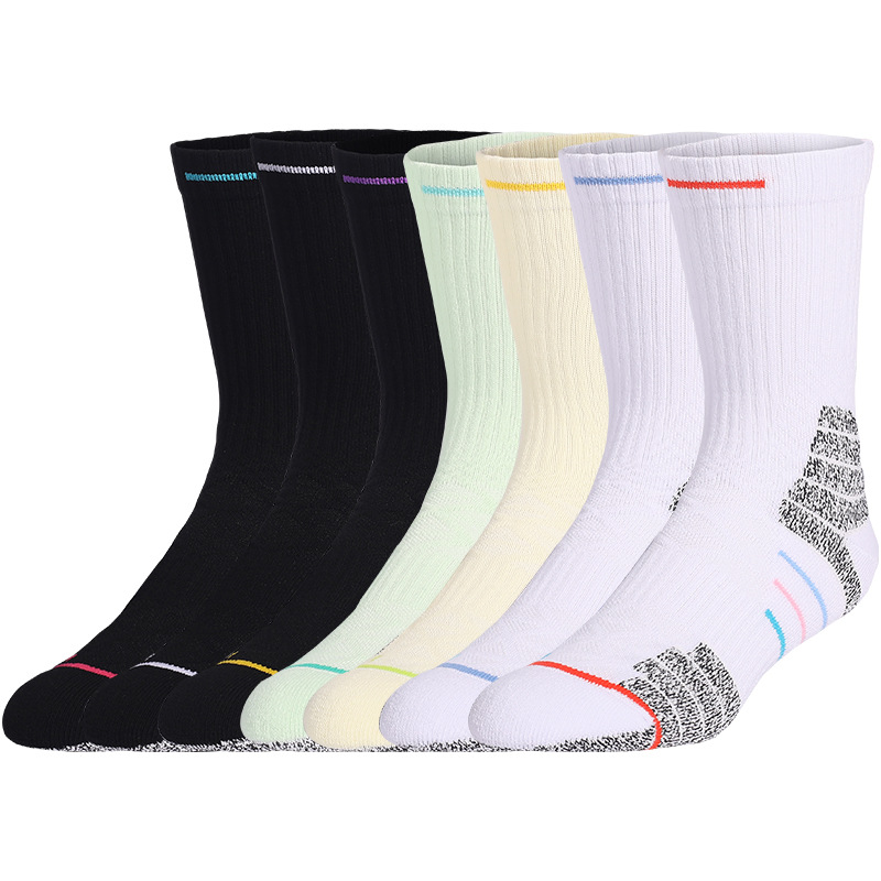Calcetines de toalla gruesos para hombres y mujeres, calcetines deportivos profesionales, calcetines antideslizantes hasta la pantorrilla, transpirables y absorbentes del sudor, prácticos calcetines de baloncesto de élite image 6