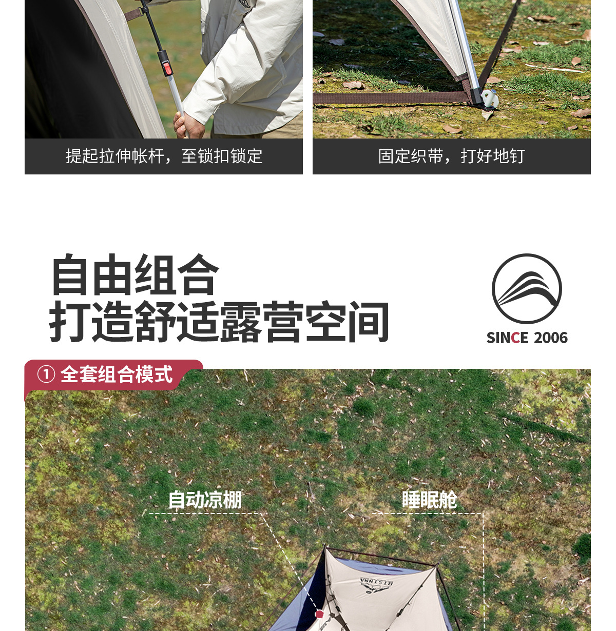 Dome Canopy Tent Outdoor Sunshade New Camping Style Fully Automatic Quick-Open Sunshade Titanium Black Coating 2026 New Model