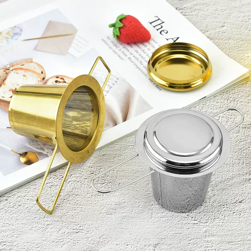 现货不锈钢茶漏折叠双耳泡茶器 金属茶叶过滤器创意茶隔茶具配件