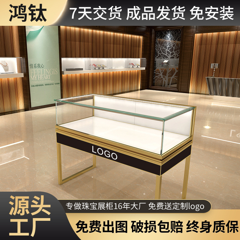 New Tempered Glass Jewelry Display Cabinet Simple Fashion Gold Jewelry Counter Shopping Mall Glasses Watch Display Rack