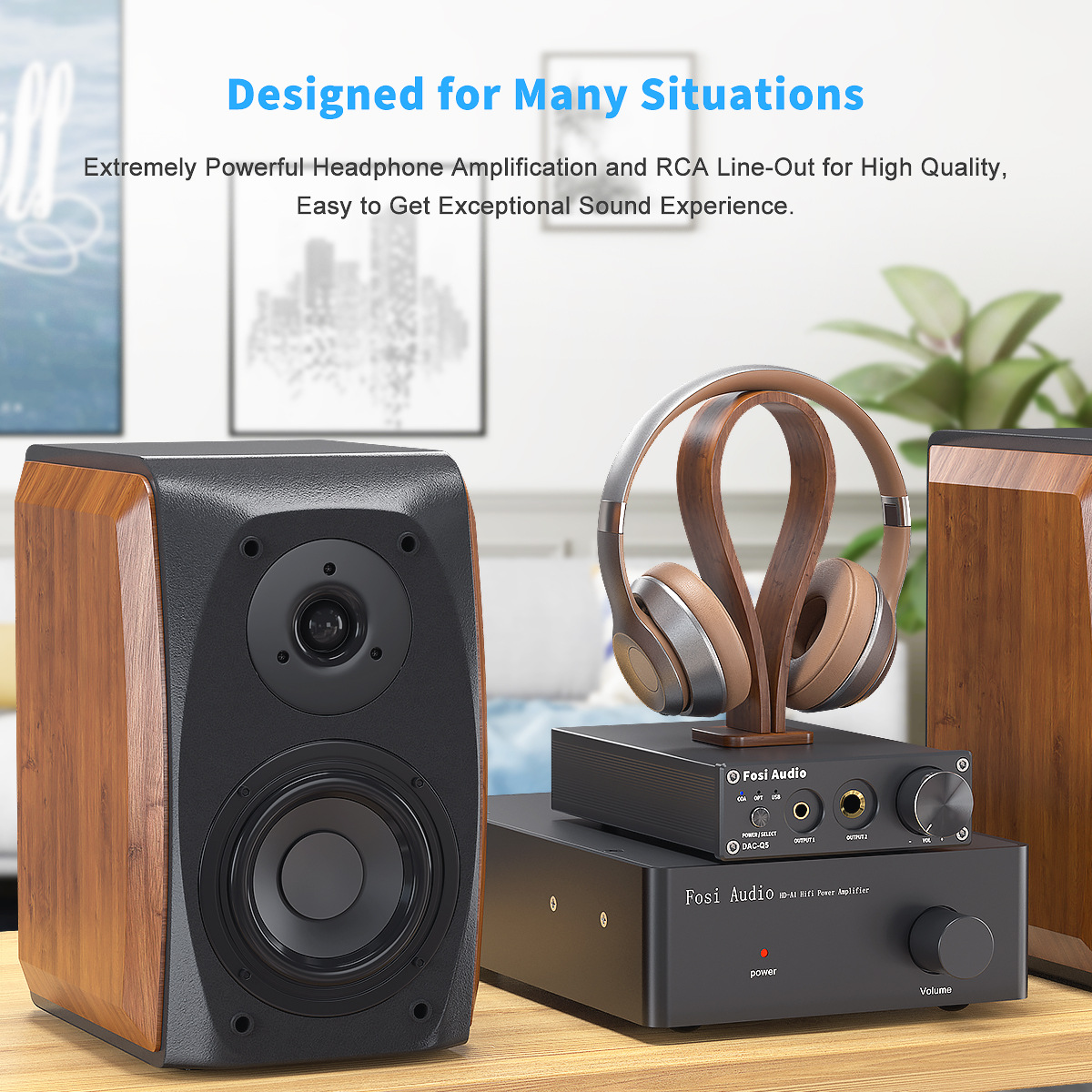 FosiAudio Q5 专业DAC转换器数模转换器解码器 多功能耳机放大器-阿里巴巴