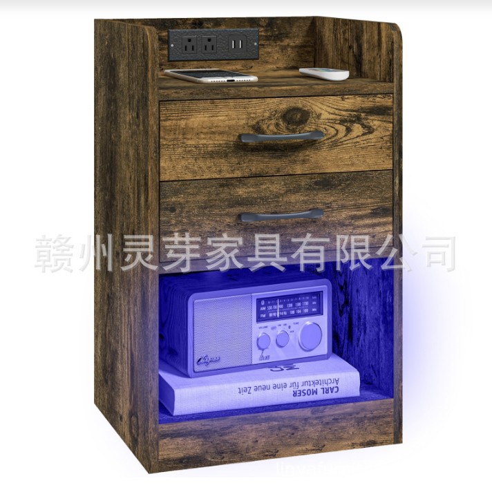 Amazon venta caliente de muebles de tablero con diodos luminosos recargables mesas de cama fábrica de comercio exterior al por mayor