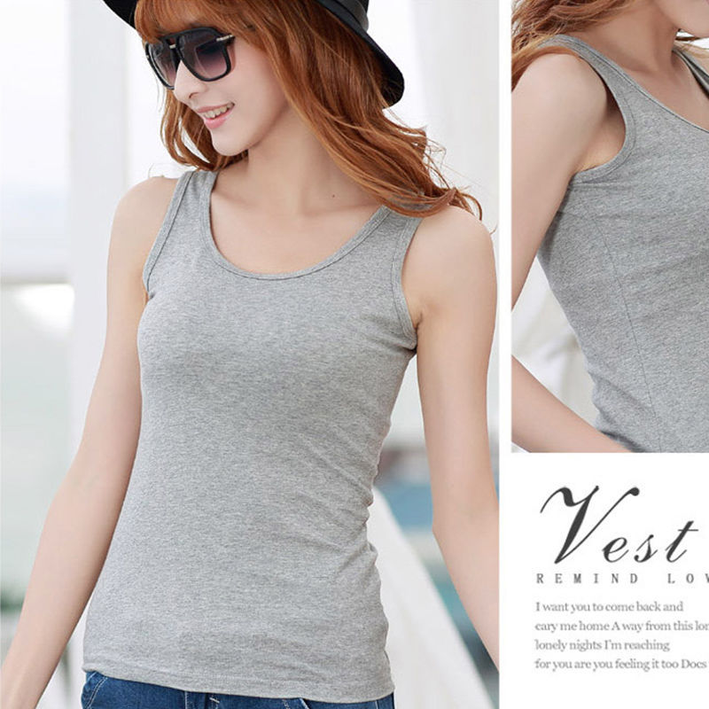 Camisola de algodón para mujer ropa exterior de verano belleza espalda sin mangas Camiseta ajustada ropa interior de mujer de verano Top para mujer image 10