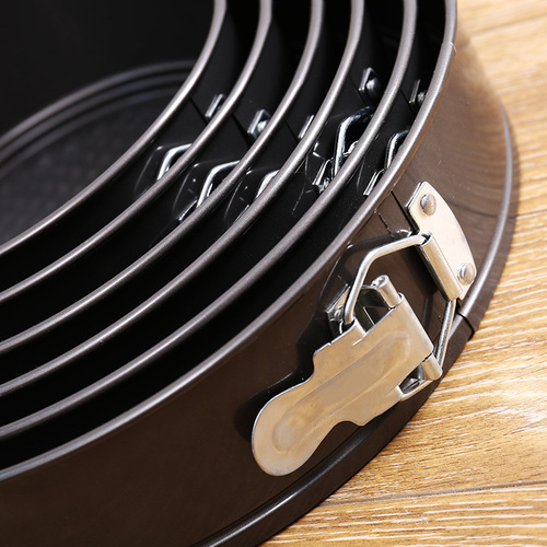 Non-stick round buckle removable bottom mold, locking cake mold, mousse honeycomb carbon steel baking pan, baking tools