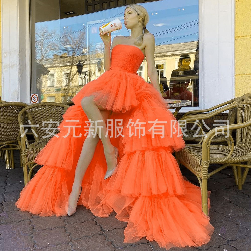 2023 europeo y americano Comercio exterior Amazon AliExpress deseo nuevo tubo superior falda de la torta boda bola del banquete vestido noche