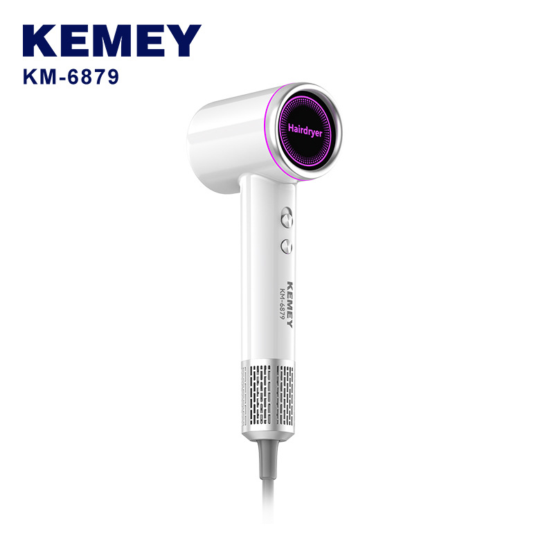 Kemei secador de pelo de alta potencia de alta velocidad de iones negativos, alta temperatura constante sin dañar el cabello, secador de pelo eléctrico 4 ajustable