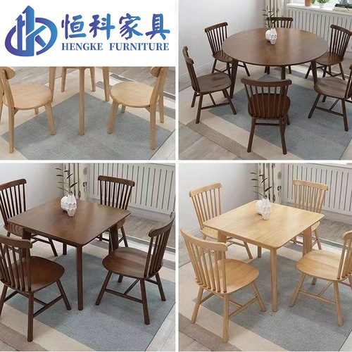Solid wood small round table square table small apartment modern simple dining table and chairs home coffee table balcony reception negotiation small table