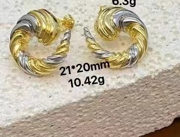 Copper Ear Needle Material 18K Gold Plated Plating Material 1 Pair IG Style Geometric Mixed Metal Plating Copper 18K Gold Plated Ear Studs