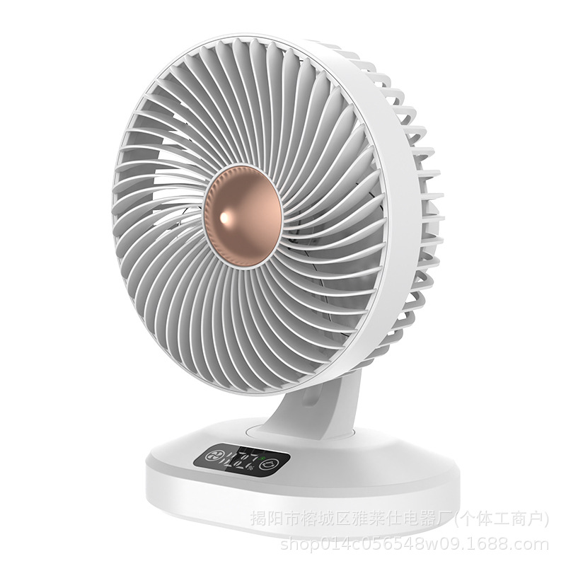 [Amazon Hot Sale] ventilador de escritorio al aire libre circulación de gran viento para el hogar visualización digital ventilador triángulo de doble propósito