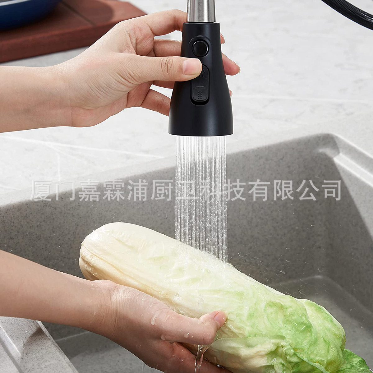 Cross-border kitchen sink, three-function, double-blade water, mesh water, small waist, pull-out faucet, shower head undefined