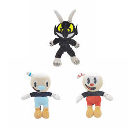 跨境Cup head茶杯头游戏公仔Mugman Devil Boss黑色恶魔毛绒玩具