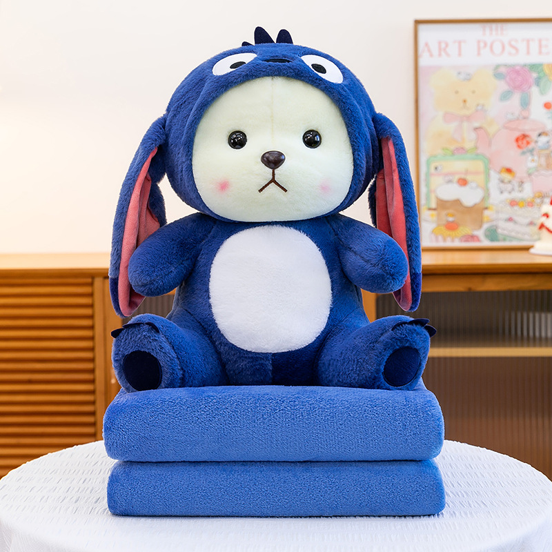 Manta de aire acondicionado de dibujos animados, almohada, edredón, almohada de siesta multifuncional dos en uno, venta directa de fábrica, comercio exterior al por mayor