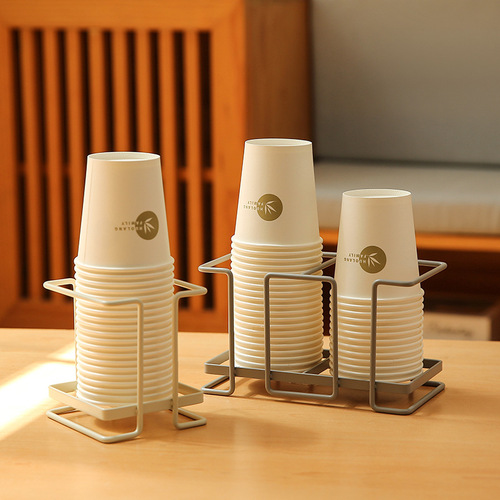 Japanese paper cup holder disposable cup cup holder iron cup storage rack home coffee tea cup holder