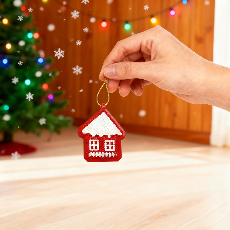 Diamante pintura colgante creativo DIY dibujos animados de Navidad pegado a mano taladro tarjeta de papel ligera decoración de Navidad colgante al por mayor