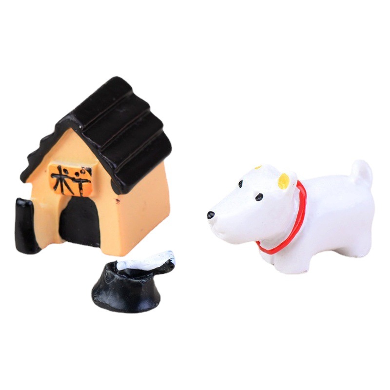 子犬のブタの漫画の動物の3つのセットの子供の創意の小さい景観の小さい置物の樹脂の工芸品