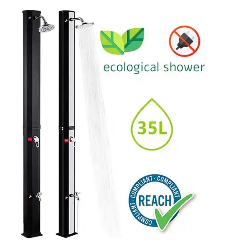Ducha solar de plata anti-ULTRAVIOLETA del soporte de la ducha 35L con la válvula del interruptor