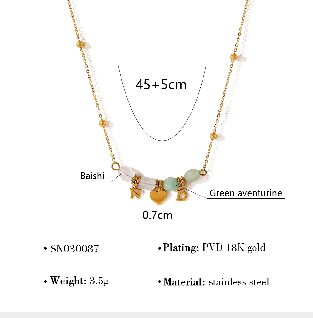 2g Weight PVD Coated Gold Plating Process Real Gold Plated Plating Material 304 Stainless Steel Pendant Material Necklace Classification 304 Stainless Steel Chain Material cable chain Chain Type 1 Piece Quantity Casual, Daily Occasion 304 Stainless Steel Material Letter, Heart Shape Pattern Women's Gender Modern Style Style Waterproof Non Tarnish, Plating Craft PVD Coated Real Gold Plated Letter Heart Shape Titanium Steel Modern Style Waterproof Non Tarnish Titanium Steel Necklace