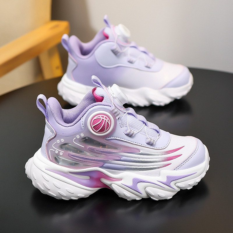 Fabricantes antideslizantes al aire libre zapatos de baloncesto de cuero con suela gruesa zapatos deportivos cómodos giratorios zapatos de entrenamiento transpirables para niños