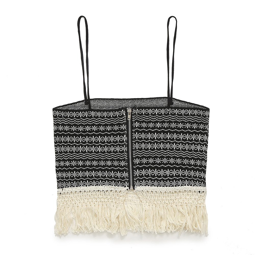 Women's 2024 Summer New Color blocked Striped Strap Slimming Half Skirt Set_voghion.com