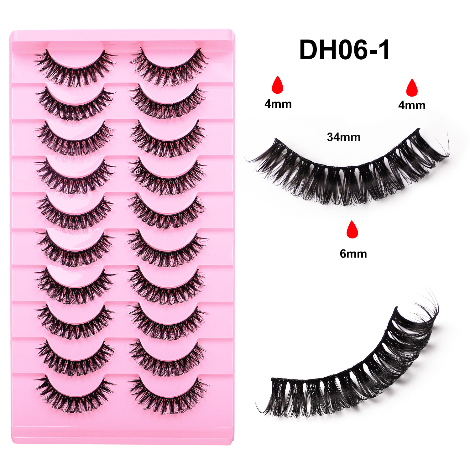 10 pares de pestañas postizas tridimensionales de tallo duro, estilo europeo y americano, pestañas en racimo completas y densas, pestañas postizas de una sola pieza para maquillaje de escenario para maquilladores.