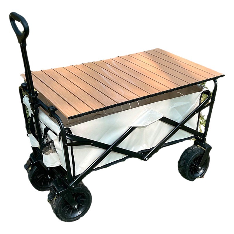Camping Cart, Outdoor Stall Folding Camping Sofa Cart, Can Seat People, Portable Picnic and Grocery Shopping Trolley