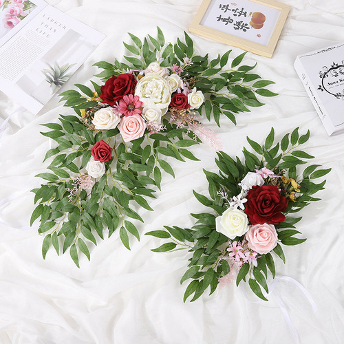 23 New Wedding Simulation Flowers Welcome Sign Indicator Arch Floral Archway Arched Top Flower Photography Decoration Wedding Supplies