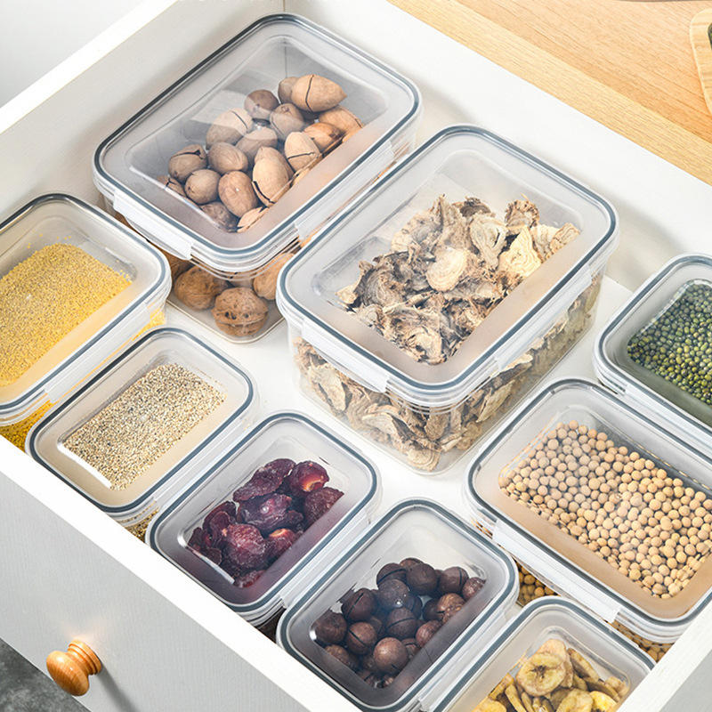 Caja de almacenamiento de refrigerador de doble capa, transparente, grado alimenticio, drenaje y gran capacidad