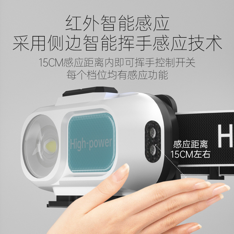 Nuevo faro transfronterizo de luz fuerte y súper brillante, batería al aire libre de larga duración, carga eléctrica, pesca nocturna, luz de trabajo de emergencia, luz de inducción