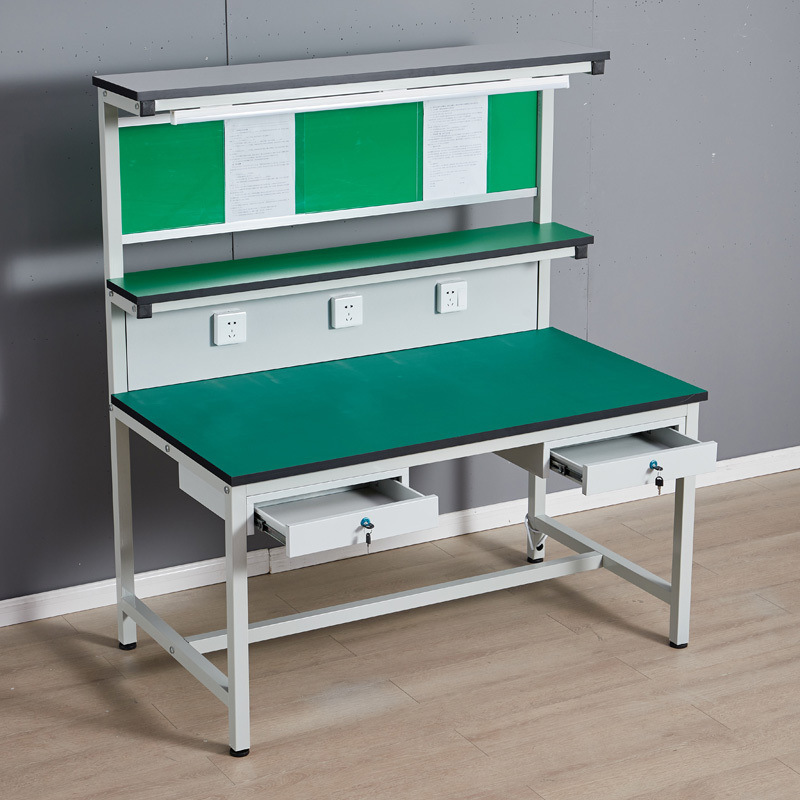 mesa de trabajo antiestático con lámpara de fábrica máquina de moldeo por inyección de línea de ensamblaje mesa de inspección de mesa de mantenimiento de teléfonos móviles mesa de trabajo