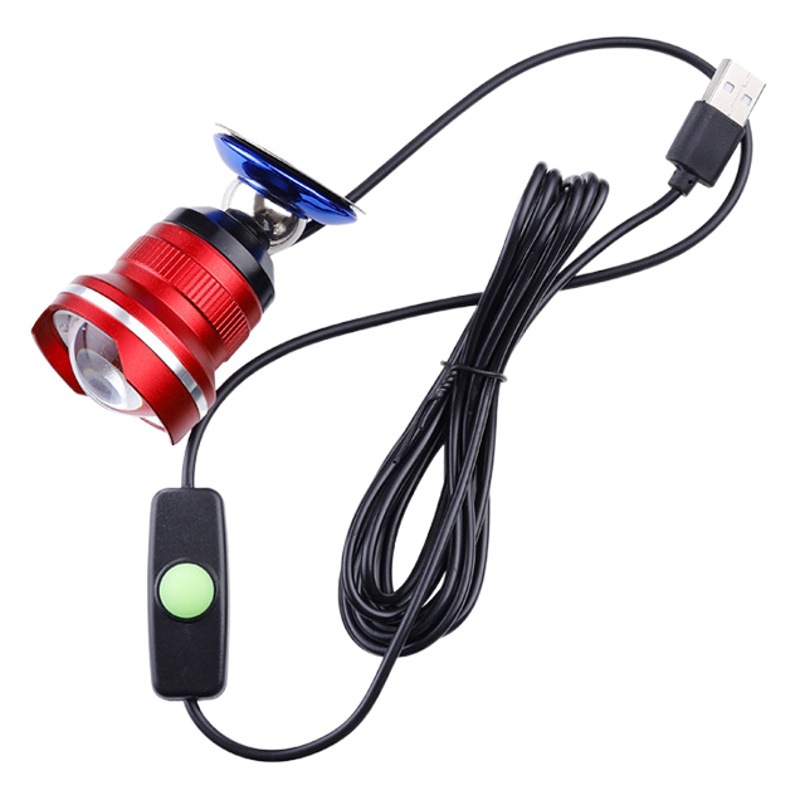 New LED magnetic fishing lamp fishing box lamp cap raft fishing rod lamp light zoom dimming night fishing light blue light