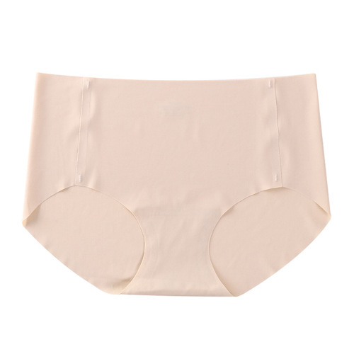 Underwear for women, ice silk one-piece seamless yoga sports briefs for women, mid-waist, comfortable peach buttocks, pure cotton, antibacterial