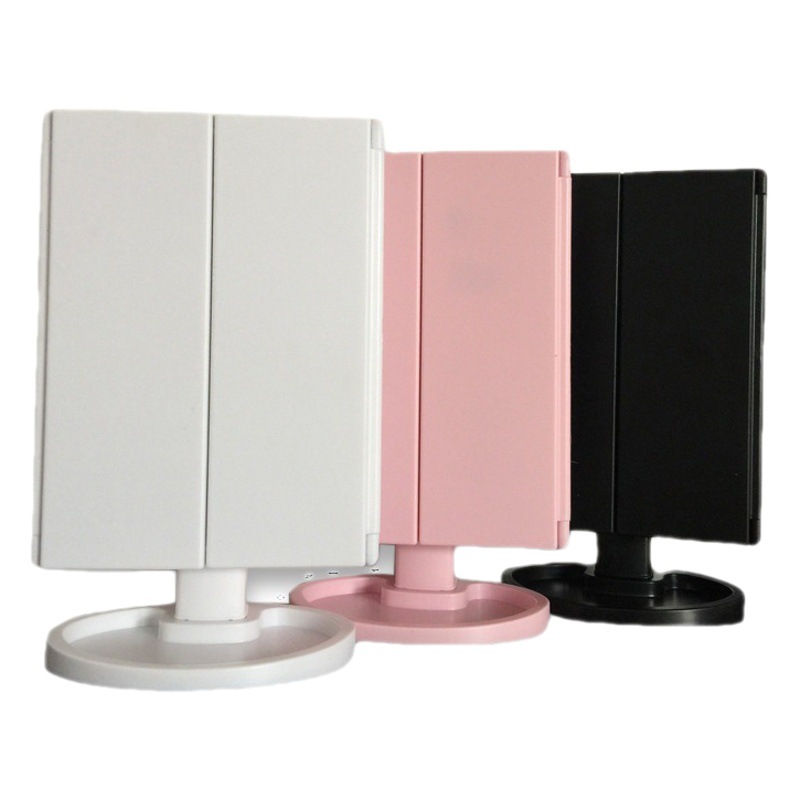 Espejo de Maquillaje de Escritorio con 22 Luces LED, Espejo de Maquillaje Plegable con Luz LED, Espejo de Maquillaje Portátil Plegable con Luz de Relleno para Belleza