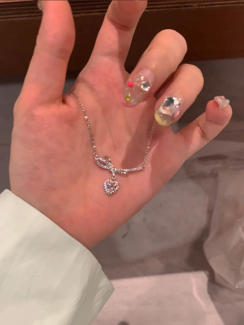 Collier avec pendentif nœud papillon, collier en ruban, bijoux avec nœud papillon pour femmes et filles_voghion.com