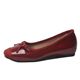 Spring 2025 New French Ballet Shoes Flat Elegant Red Shoes with Skirt Shallow Square Toe Women's Shoes