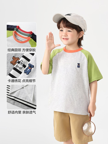 Right European boys cool short-sleeved T-shirt summer top 2026 new children's clothing children's half sleeves summer style