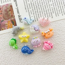 迷你小号海豚螃蟹鲸鱼海洋生物树脂配件diy童趣美甲钻手机壳材料