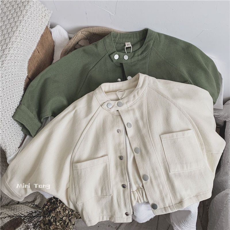 (2개) 유행 스트리트 스타일 아동용 박쥐 셔츠 재킷 남여 봄, 가을 스타일 소년과 소녀를 위한 다용도 단색 긴팔 가디건