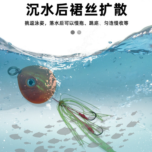 Lead head Lua bait Bearded guy Jig Yan lead moon head fake bait Grouper bass bait boat fishing round sea moon fishing Lua bait