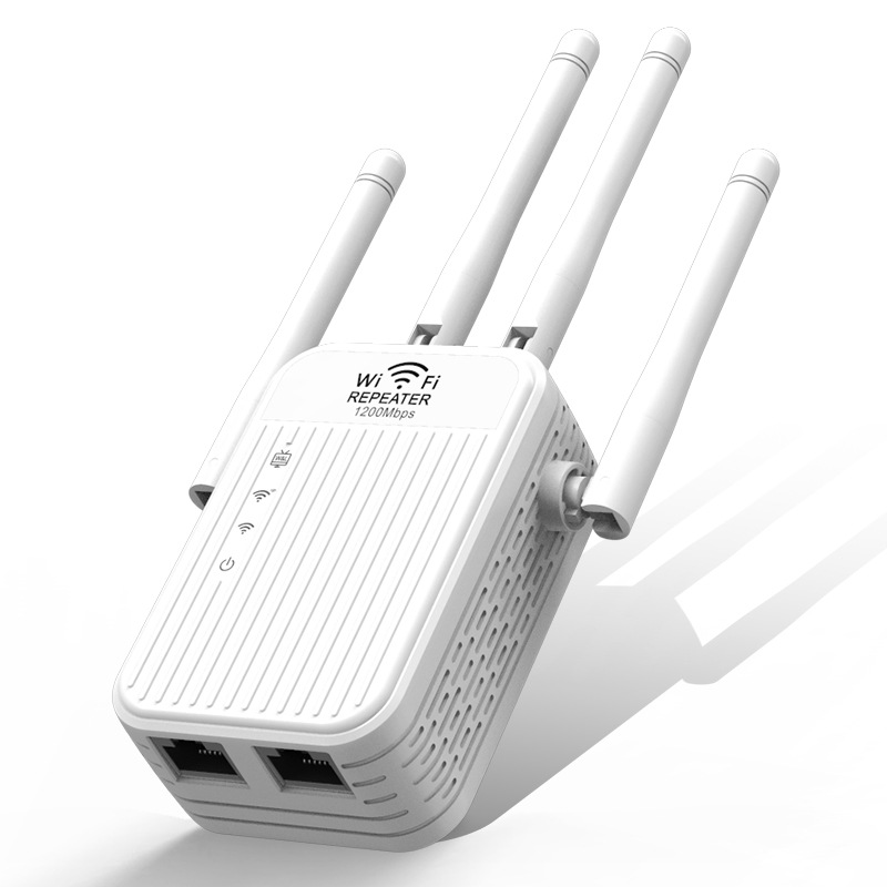 四天线1200M双频WIFI信号放大器LAN网口无线中继器带网口家用现货