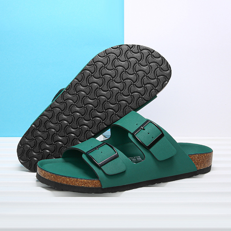 2024 zapatillas de corcho para hombres y mujeres zapatillas de hebilla