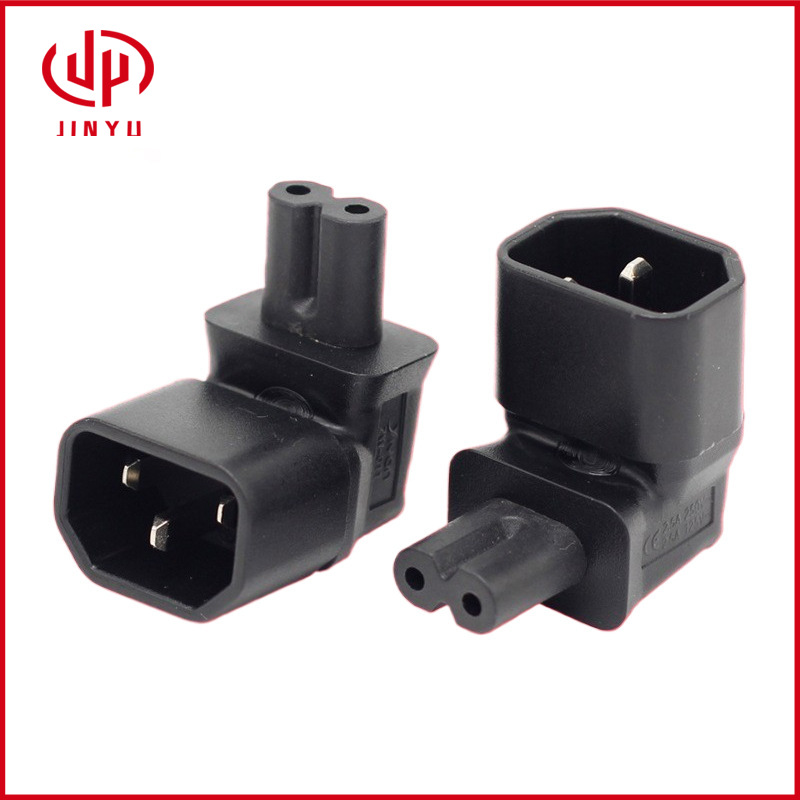 C14转C7插头 笔记本电源转接头 品字公头转八字尾母头全铜WA-0091