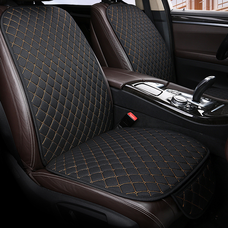 Seat cushion, seat cover, Universal Car Seat - black-gold-single-seat-1-square-cushion-1-backrest-universal