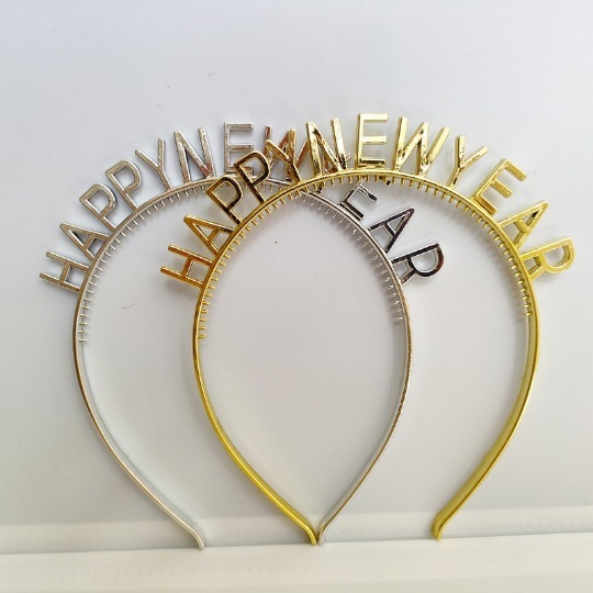Edición coreana de feliz año nuevo cabeza de Aro letra inglesa happinewyear cabeza de Aro Corona gorra de cumpleaños al por mayor
