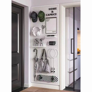 [High Temperature Plastic Spraying Process] Round Hole Metal Hole Board Storage Rack Home Storage Rack Display Rack Wall Hardware