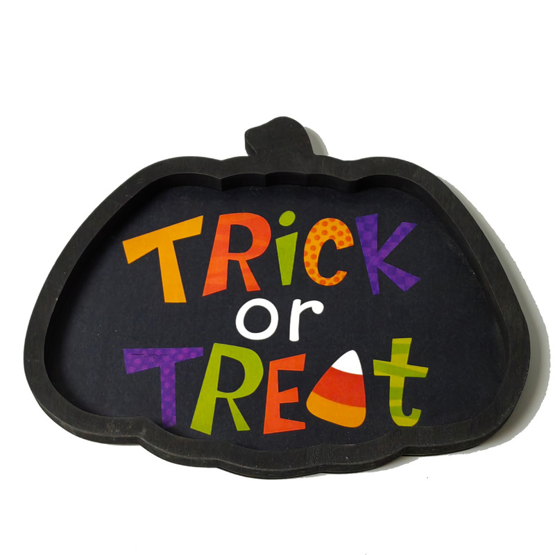 ホリデーウッドトレイデコレーションハロウィン収納パーティーデンプンボードホームクラフトオーナメントパンプキントレイ|undefined