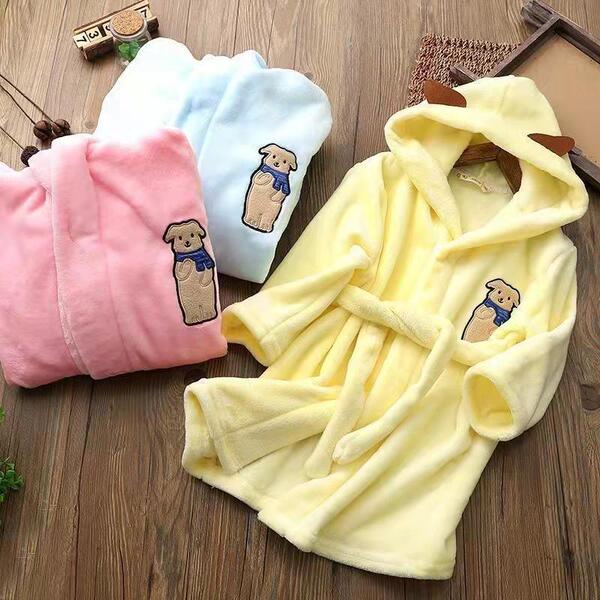 Children's flannel bathrobe