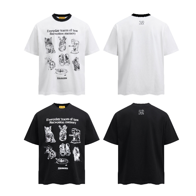 Retro short sleeve T-shirt for leisure